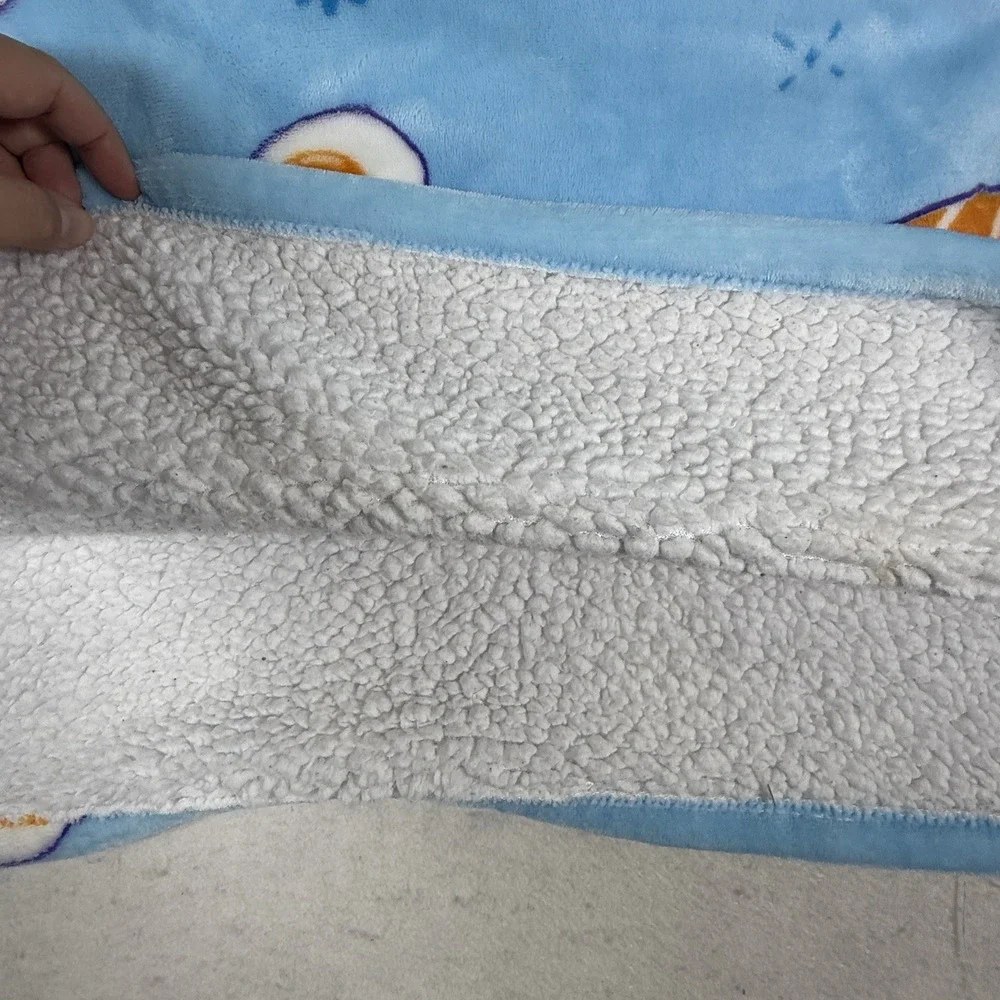Adult Wearable Sherpa‎ Blanket Sushi Hoodie Long Warm Plush Soft Throw Blue